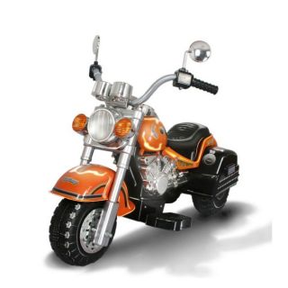Harley style Orange Battery Operated Chopper Motorcycle Ride on