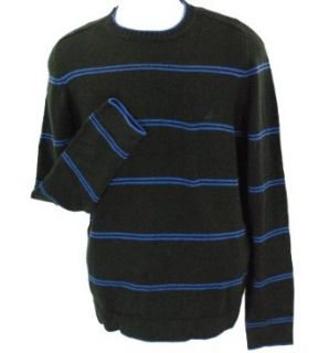 Calvin Klein Mens Crew Neck Striped Sweater True Black