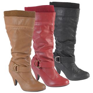 Journee Collection Womens Shannon 2 Round Toe Buckle Detail Boots
