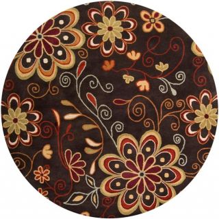 Hand tufted Whimsy Chocolate Wool Rug (6 Round)