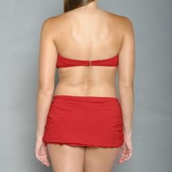 Jantzen Womens Red Bandeau Ruffle Skirt Swimsuit  Size 12