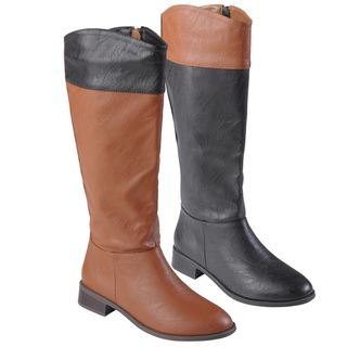 Journee Collection Womens Laura Color Blocked Round Toe Boots