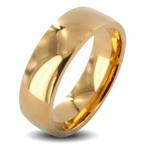 Stainless Steel Goldplated Wedding Band Ring (6mm)