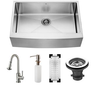 Vigo Farmhouse Stainless Steel Kitchen Sink/ Faucet/ Colander