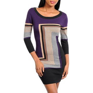 Stanzino Womens Color Block Sweater Dress