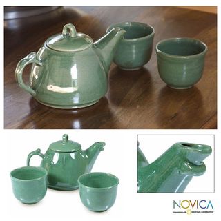 Ceramic Maya Jade 3 piece Tea Set (El Salvador)
