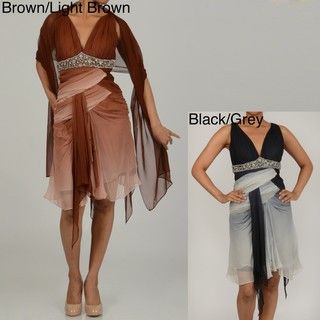 Issue New York Womens Ombre Sequin Detail Short Evening Dress