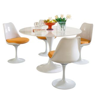 Eero Saarinen Orange Cushion Dining Set
