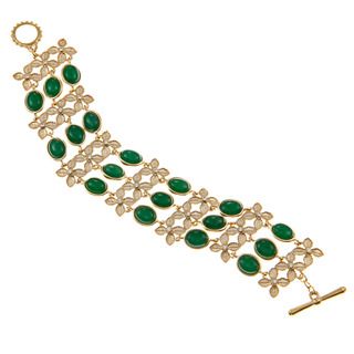 Carolee Jade Leaf Link Bracelet