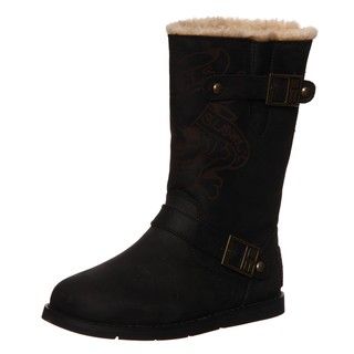 Ed Hardy Womens Toole Leather Embossed Boots FINAL SALE