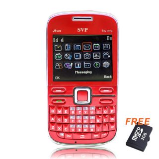 SVP IPro I6 Dual SIM Unlocked Red Cell Phone with micro 2GB Card