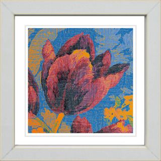 Studio Works Modern Blue Tulip   Orange Framed Print