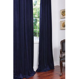 Signature Federal Blue Velvet 108 inch Blackout Curtain Panel