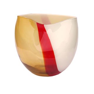 Jozefina European Hand blown Chic Ribbon Glass Vase
