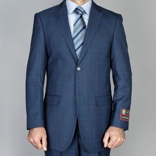 Giorgio Fiorelli Mens Cobalt Blue Windowpane 2 button Suit