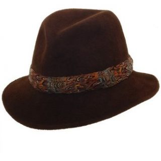 Makins Velour Fedora Hat   Feather Band Clothing