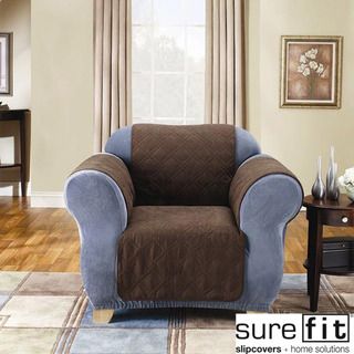Sure Fit Quilted Suede Chocolate Chair Pet Throw