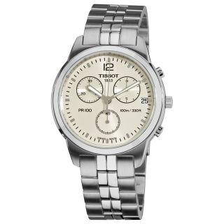 Tissot Mens PRC 100 Silver Chronograph Dial Quartz Watch