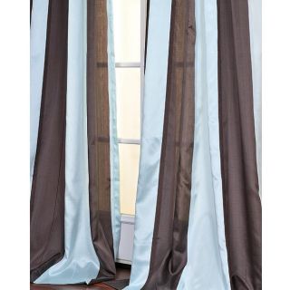 Blue and Coffee Striped 96 inch Sheer Curtain Panel