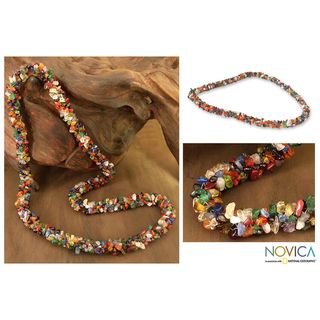 Rainbow Multi gemstone Long Necklace (India)