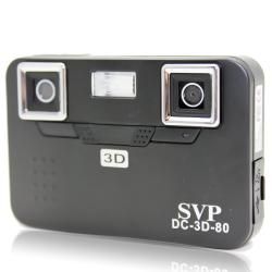 SVP DC 3D 80 Black 3D Digital Camera with 2GB SD Card