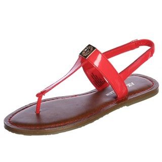 AK Anne Klein Womens Tresca Red T strap Sandals