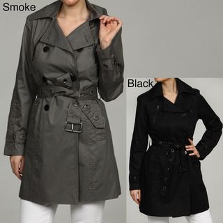 Kenneth Cole Womens Belted Front Trench Coat