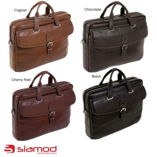 Siamod Womens Como Medium Leather Laptop Briefcase MSRP $300.00