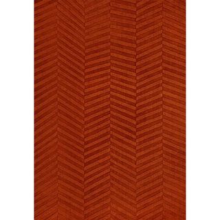 Jovi Home Burnt Orange Diagonal Hand Tufted Rug (8 x 11)