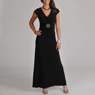 Cachet Womens Jersey Knit Long Gown