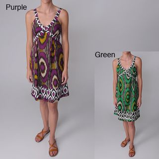 Journee Collection Womens V neck Ethnic Print Dress