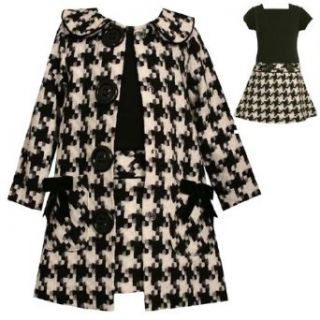 Bonnie Jean Girls 12M 16 Black/White Houndstooth Coat and