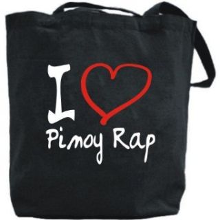Canvas Tote Bag Black  I Love Pinoy Rap  Music Clothing