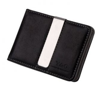 Gray Black Money Clip Wallet Leather 15 Card Holder and