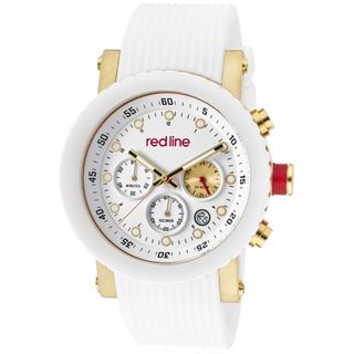 Red Line Mens Compressor White Textured Silicone Watch