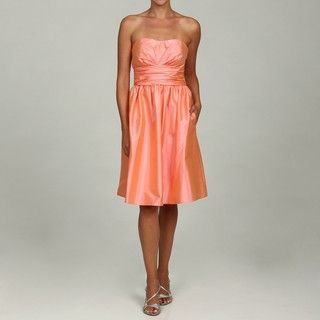 Eliza J Womens Pink Ruche Waistband Dress
