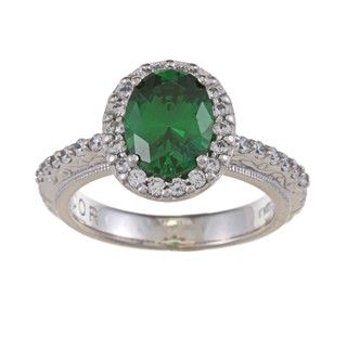 Tacori IV Sterling Silver Simulated Emerald and CZ Epiphany Ring