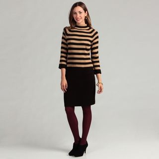 Calvin Klein Womens Striped Sweater Dress