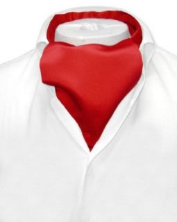 Vesuvio Napoli ASCOT Solid RED Color Cravat Mens Neck Tie