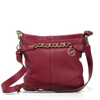 Coach North South Burgundy Leather Cross body Bag