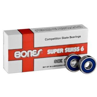 Bones Super Swiss 6 Ball skate bearings 608   16 pack