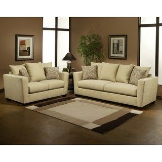 Lucille Eco Friendly Chenille Fabric 2 piece Sofa and Loveseat