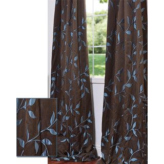 Textured Vine Chocolate 120 inch Jacquard Curtain Panel