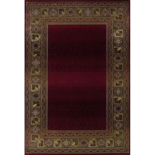 Baldwin Red/ Green Transitional Area Rug (99 x 122)