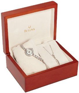 Bulova Womens 96X108 Crystal Pendant and Bracelet WatchBoxed Set