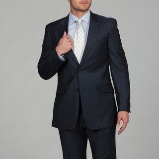 Tommy Hilfiger Mens Blue Pinstripe Wool Suit