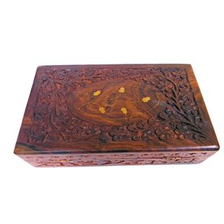 Rosewood Hand Carved Box (India)