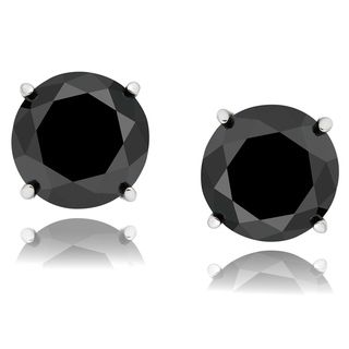 Sterling Silver 1 to 3ct TDW Black Diamond Earrings