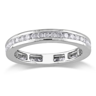 Miadora 14k White Gold 4/5ct TDW Diamond Eternity Ring (G H, I1 I2
