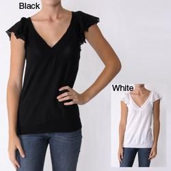 Its Our Time Juniors Flutter Sleeve V neck Top Today $12.76